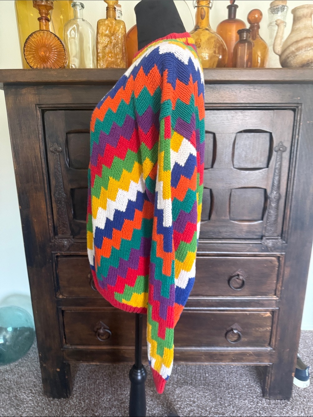 Vintage Saks Fifth Ave Colorblock Sweater - Picture 3 of 9
